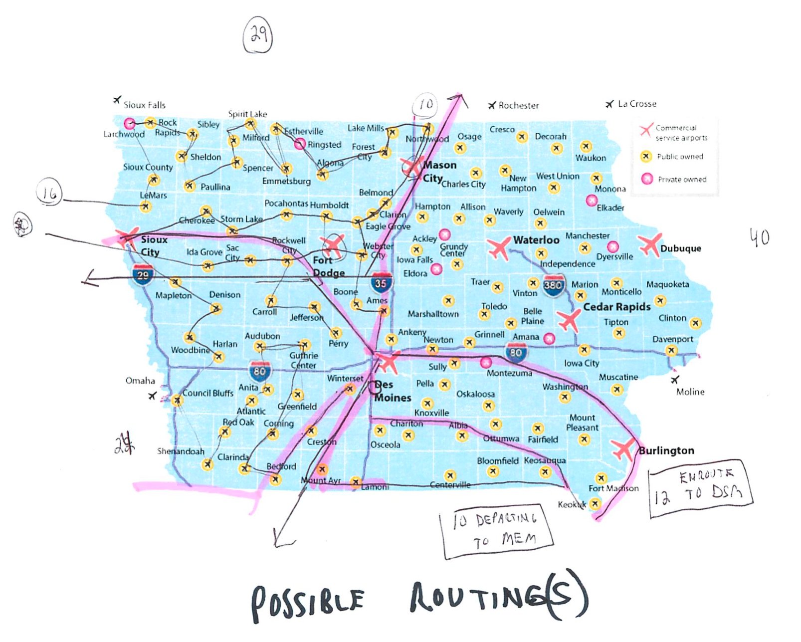 Iowa Possible Routes